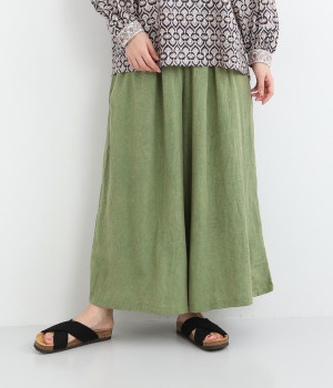 yawaraka インディゴ・ストーンウォッシュカバーオールワイドパンツ(カーキ-ONESIZE)