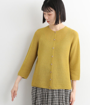 さらっと和紙ホールガーメント(R)ニットカーディガン(マスタード-ONESIZE)