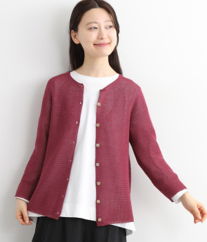 さらっと和紙ホールガーメント(R)ニットカーディガン(ベリー-ONESIZE)