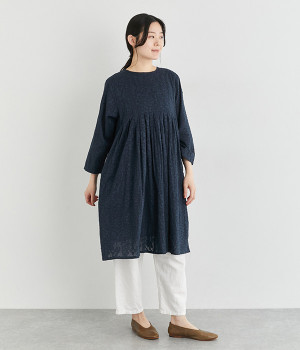 たわわに実ったnutsカットジャカードタック・ワンピース(ネイビー-ONESIZE)