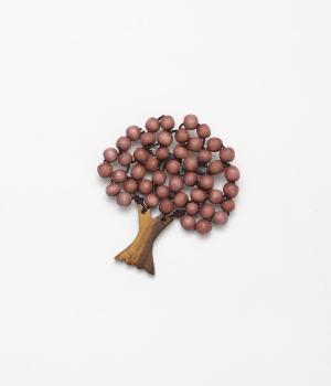 ウッドツリーブローチ(ピンク-ONESIZE)