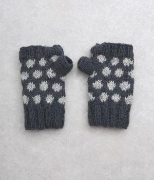 ドットパターンショートハンドウォーマー(グレー-F)