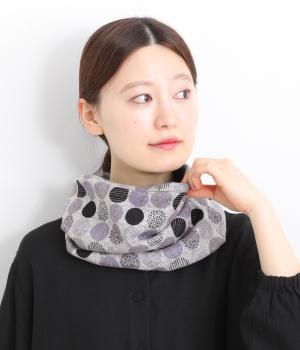 モノトーンドット柄スヌード(グレー-ONESIZE)