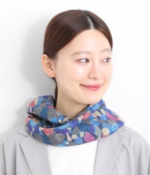 MIXカラースヌード(ネイビー-ONESIZE)