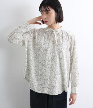 レオパードドットプリントドビーブラウス(ホワイト-ONESIZE)