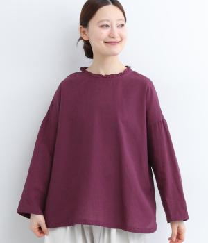 コットンリネンchidori-goushiブラウス(パープル-ONESIZE)