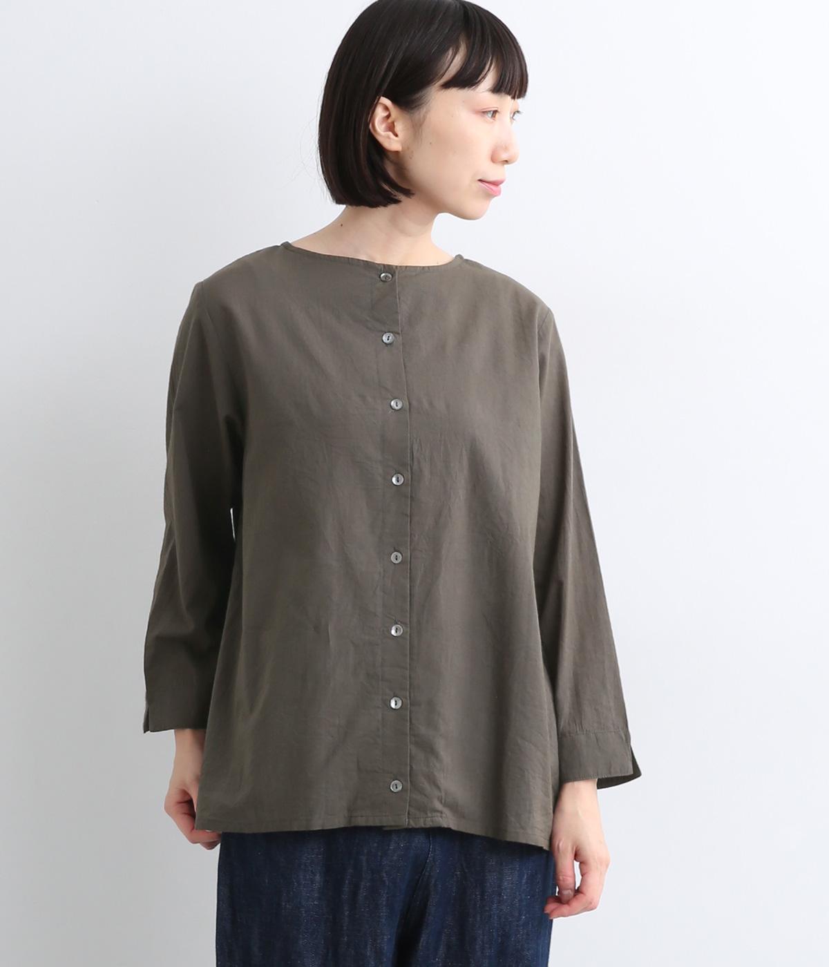 ピンタックコットン2wayブラウス(チャコール-ONESIZE)