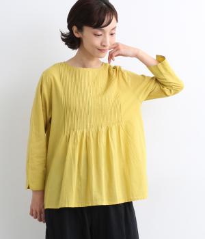 ピンタックコットン2wayブラウス(イエロー-ONESIZE)