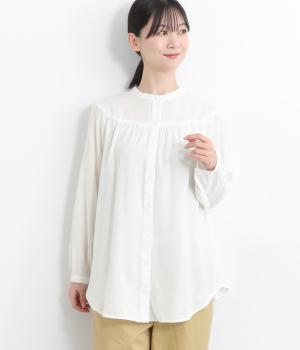 ソフトコットンツイル2wayチュニック(ホワイト-ONESIZE)