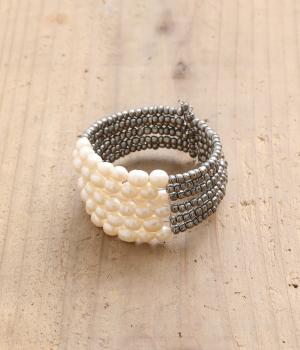 パールビーズブレス(シルバー-F)