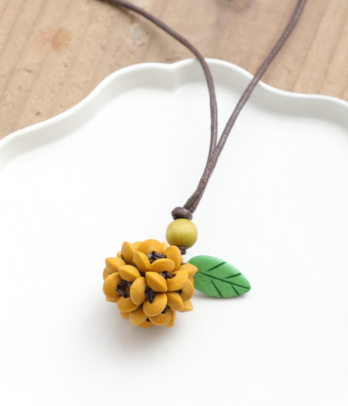 ウッド果物ネックレス(オレンジ-F)