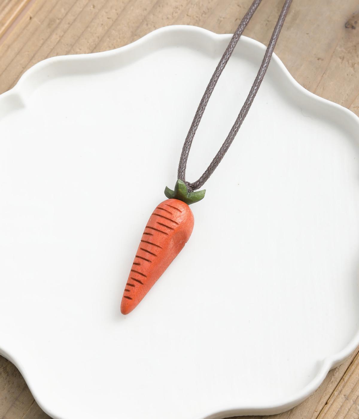 ウッドにんじんネックレス(オレンジ-F)