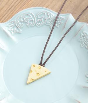 ウッドカットチーズネックレス(イエロー-F)