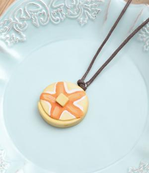 ウッドパンケーキネックレス