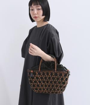 ラタンピールかごめ編バッグ