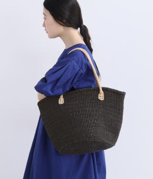 サイザルバッグ(無地)Lサイズ(ブラック-F)