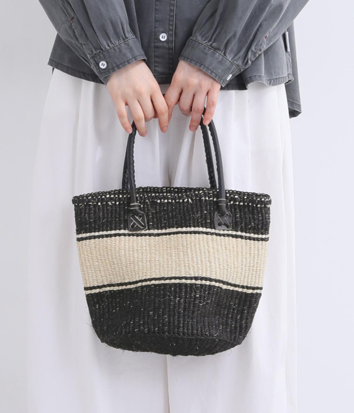 サイザルバッグ(モノトーン)Mボーダー(ボーダー-F)