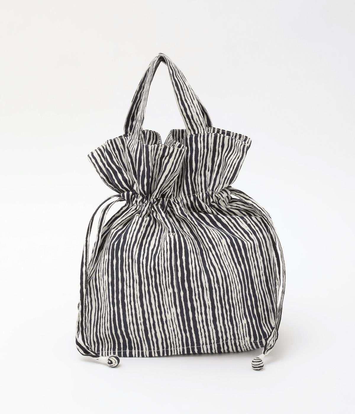 ストライプバスケットインナーバッグ(ブラック-F)