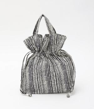 ストライプバスケットインナーバッグ(ブラック-F)