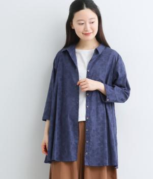 朝顔カットジャカードロングシャツ