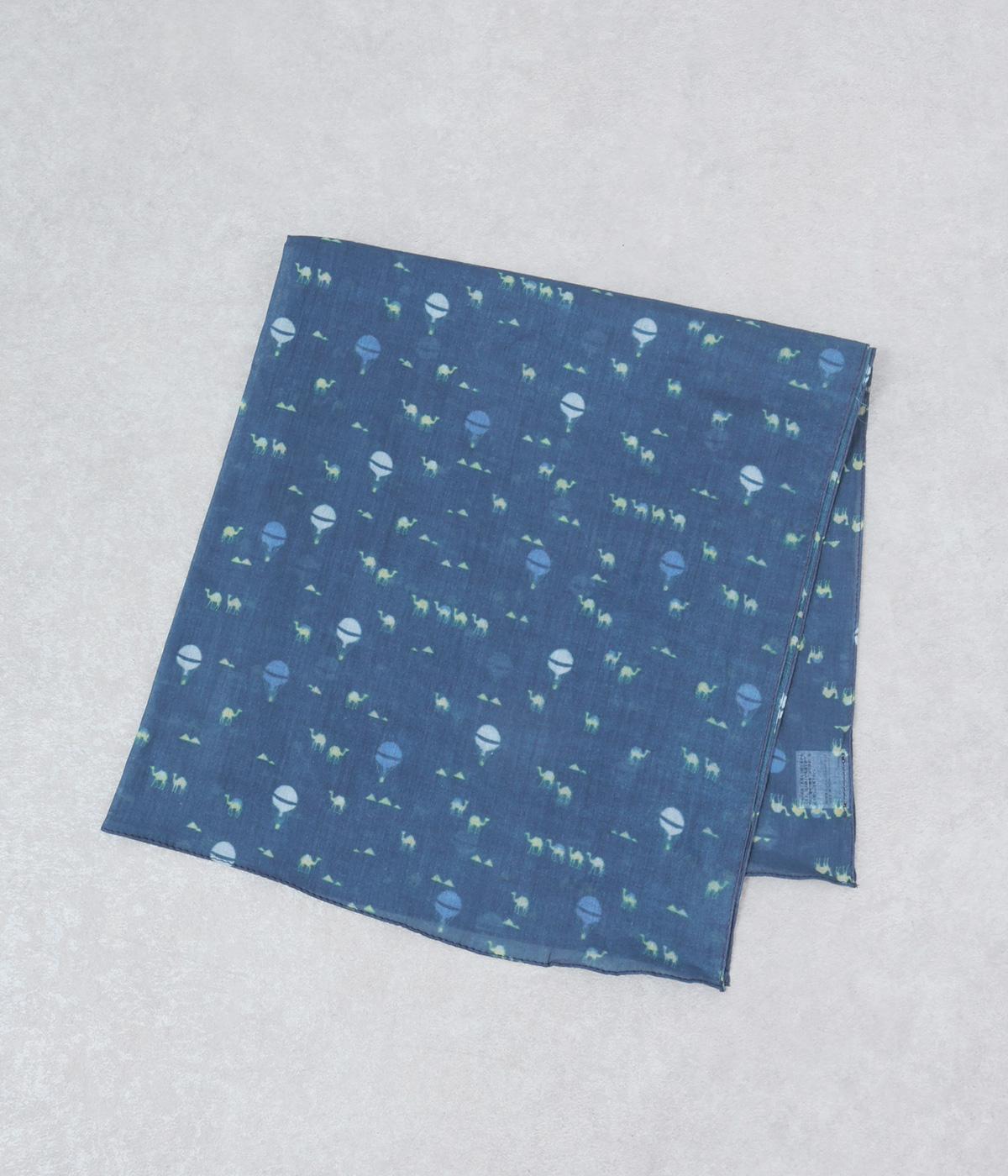 ラクダプリント柄スカーフ(ネイビー-F)