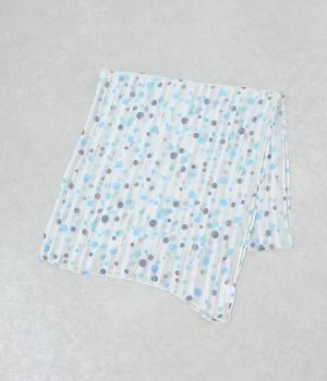 ドット柄プリント柄ショール(ブルー-F)