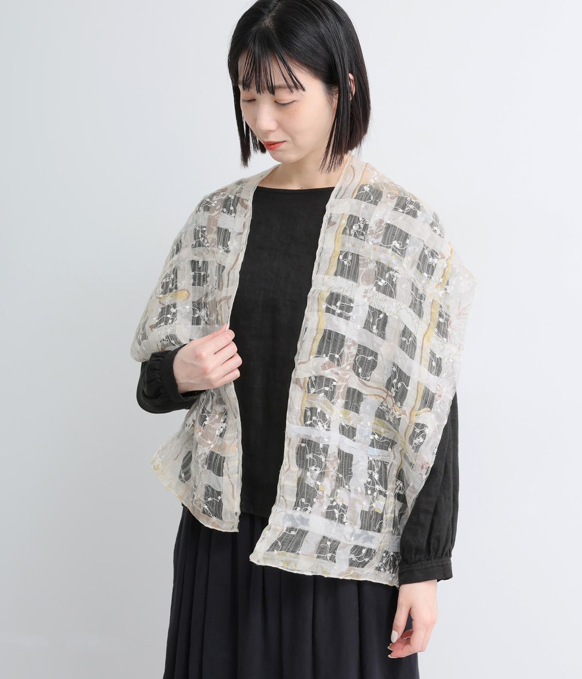 パッチワークMIXショール(ベージュ-F)