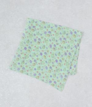 ドット柄コットンガーゼスカーフ(グリーン-F)