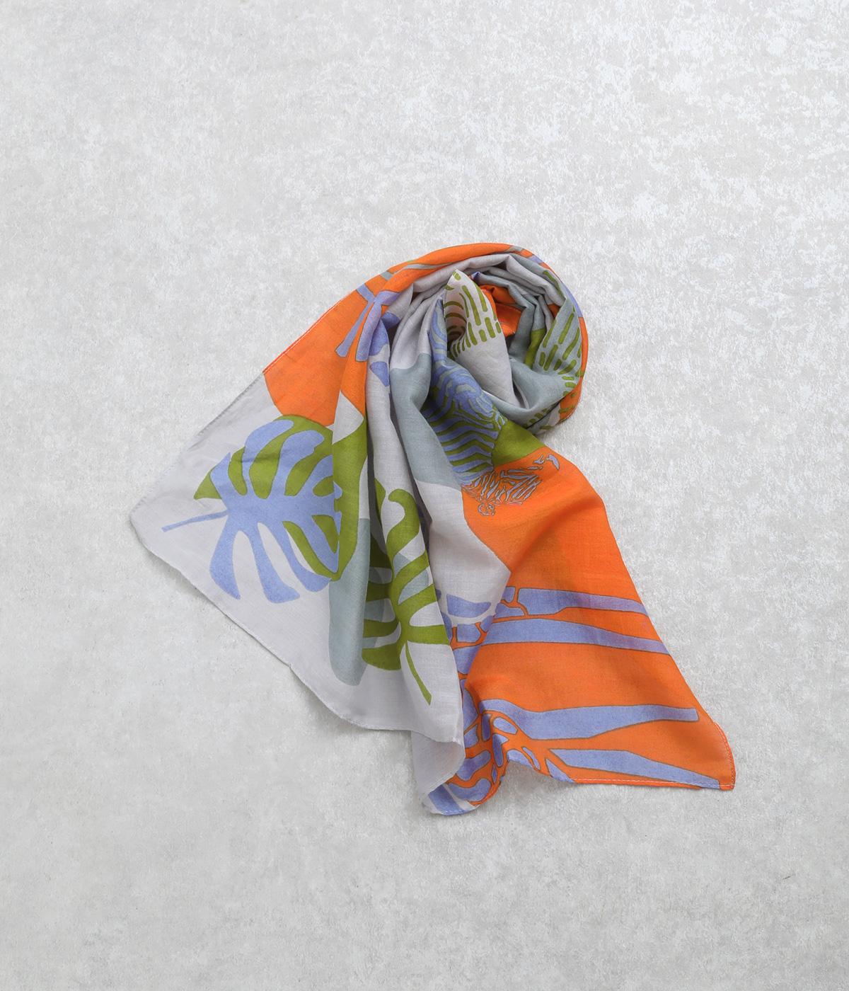 アニマルプリントスカーフ(オレンジ-F)