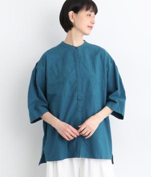 くねくねロープのようなドリー刺繍ロングシャツ（ブルー・F）