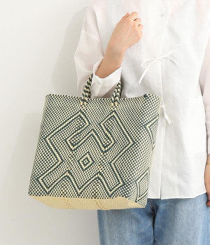 メルカドバッグ　S(アイボリー×グリーン-ONESIZE)