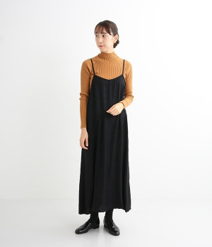 ドットジャカードキャミソールワンピース(ブラック-ONESIZE)