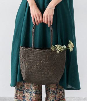 パームリーフ カゴバッグ(ブラック-ONESIZE)