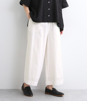 リネンコットンワイドパンツ