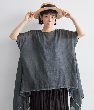 ピグメントダイイレヘムプルオーバー(ブラック-ONESIZE)