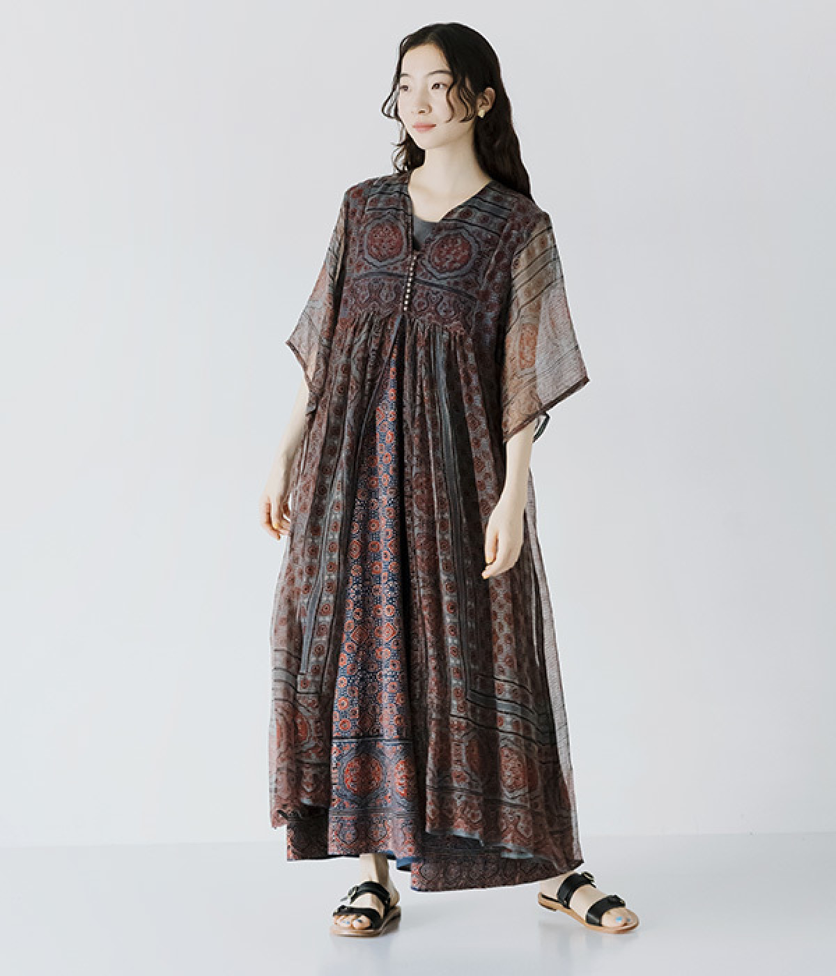 ボイルアジャラクワンピース(ブルー-ONESIZE)