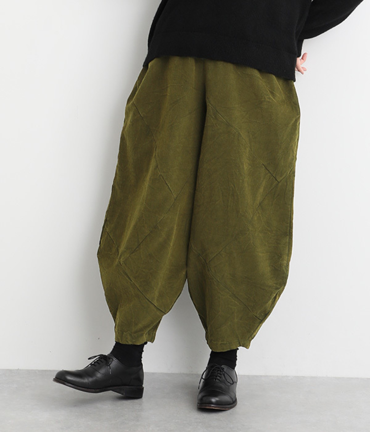 ストーンウォッシュバルーンパンツ(カーキ-ONESIZE)