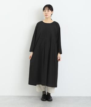 環コットンシルクピンタックワンピース