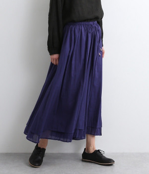 レイヤーギャザーパンツ(パープル-ONESIZE)