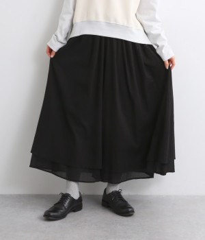 レイヤーギャザーパンツ(ブラック-ONESIZE)