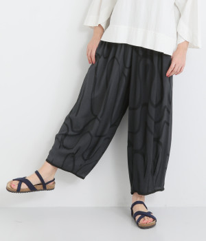 レーヨン迷路ハンドブラッシングバルーンパンツ(グレー-ONESIZE)