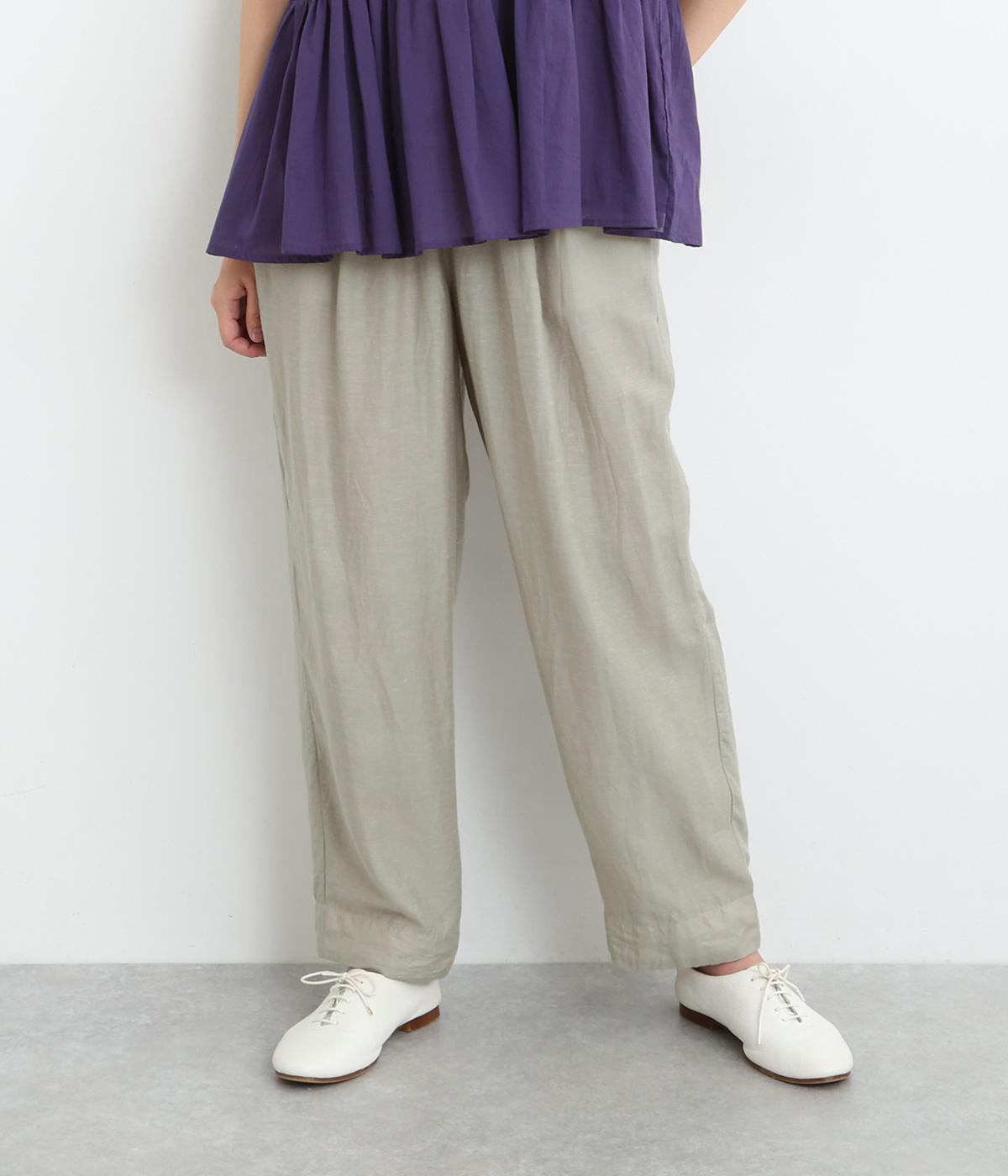 リネンレーヨンテーパードパンツ(ベージュ-ONESIZE)