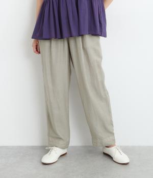 リネンレーヨンテーパードパンツ(ベージュ-ONESIZE)