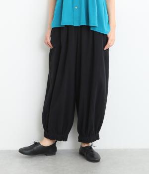 コットン裾ゴムバルーンパンツ(ブラック-ONESIZE)