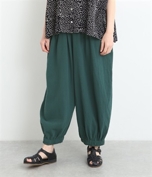コットン裾ゴムバルーンパンツ(グリーン-ONESIZE)
