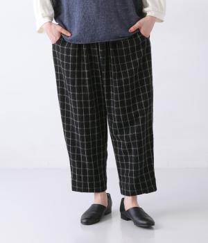 2種チェックテーパードパンツ(ブラック-ONESIZE)