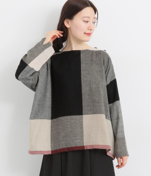 カディビッグチェックプルオーバー(ナチュラル-ONESIZE)