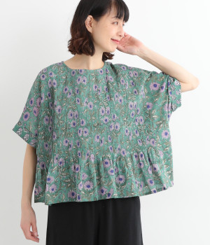 ラピドプリントピンタックプルオーバー(グリーン-ONESIZE)