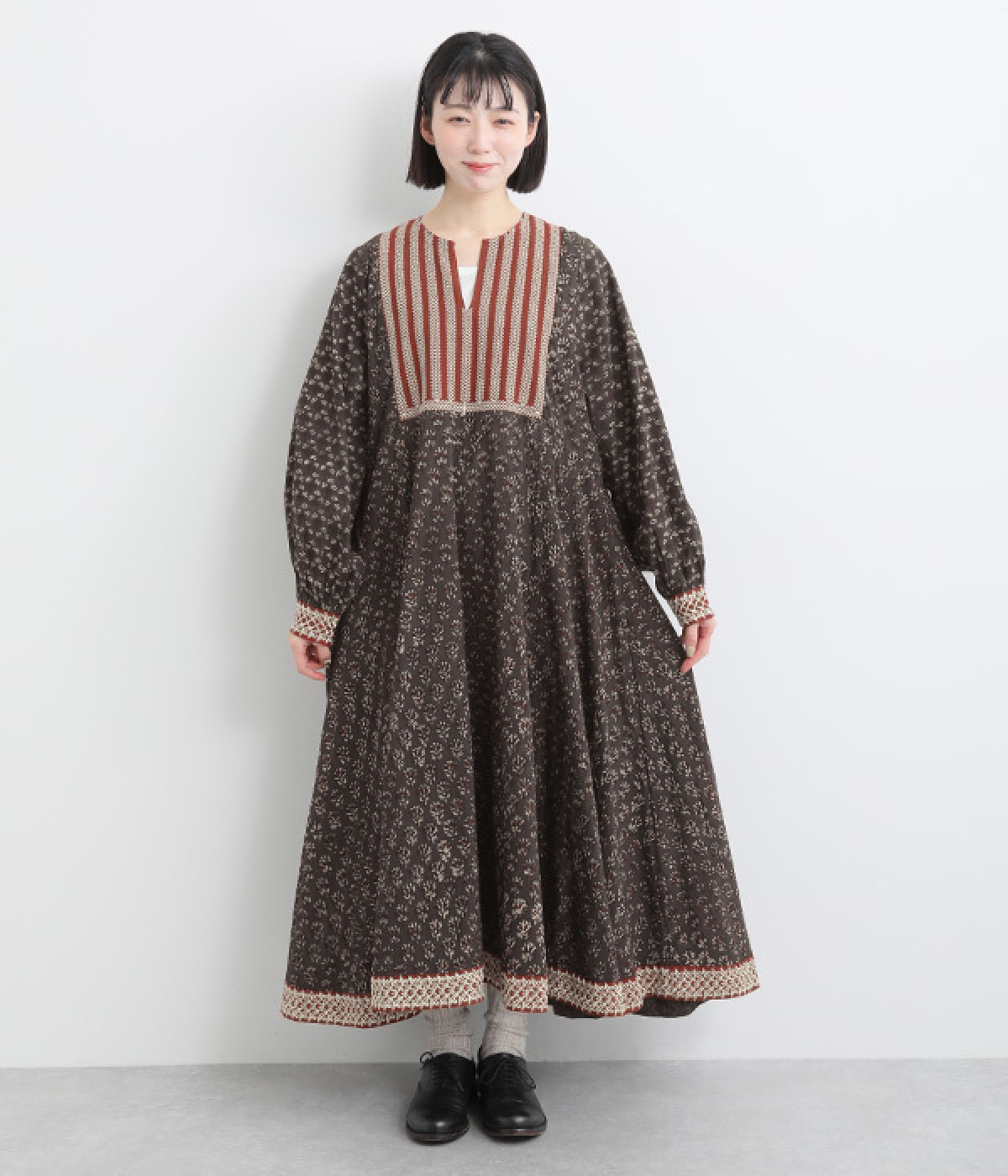 ファラト　フレアワンピース(グレー-ONESIZE)