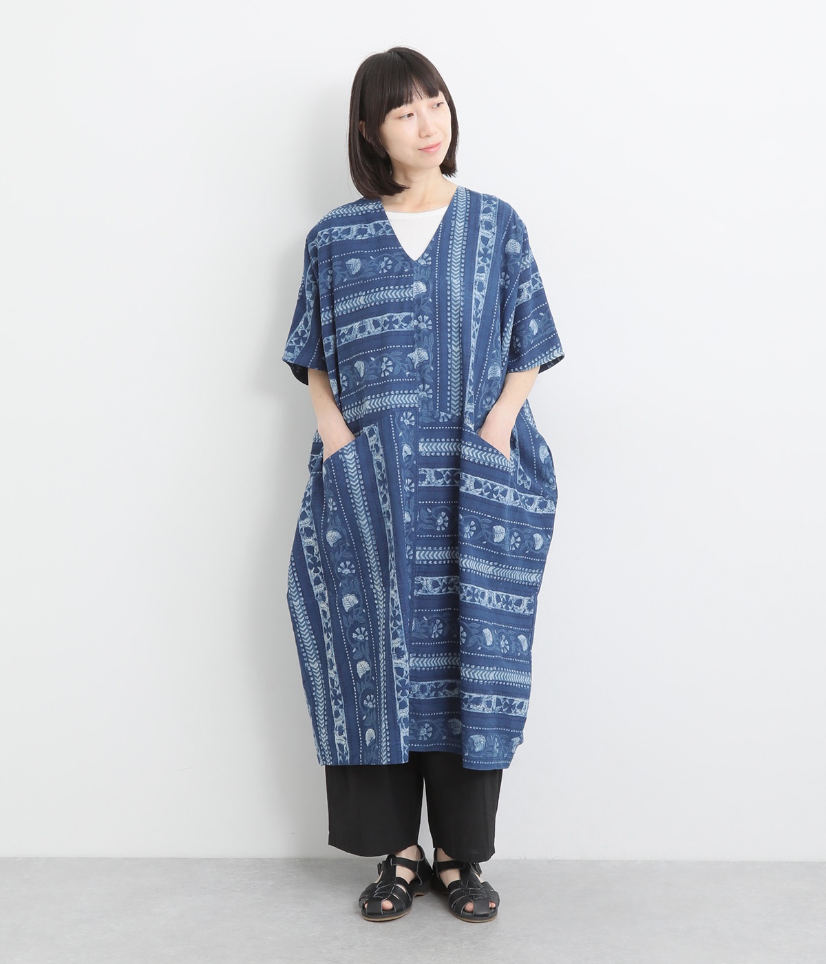 ダブプリントワンピース(ネイビー-ONESIZE)